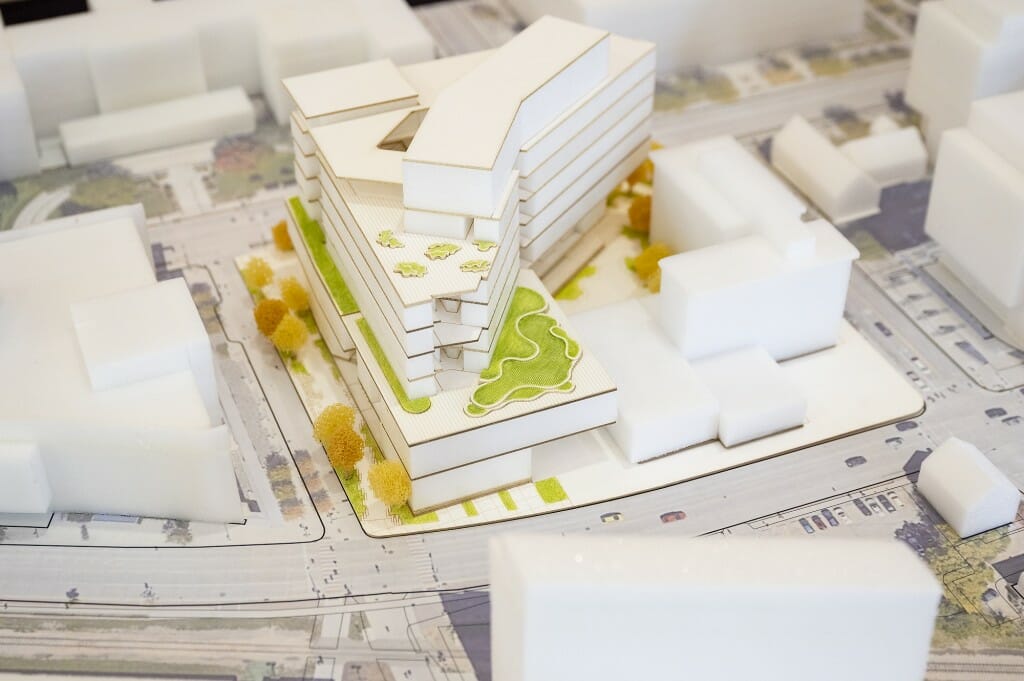 拟建建筑物的三维模型。