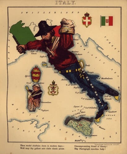 1868年意大利的地图