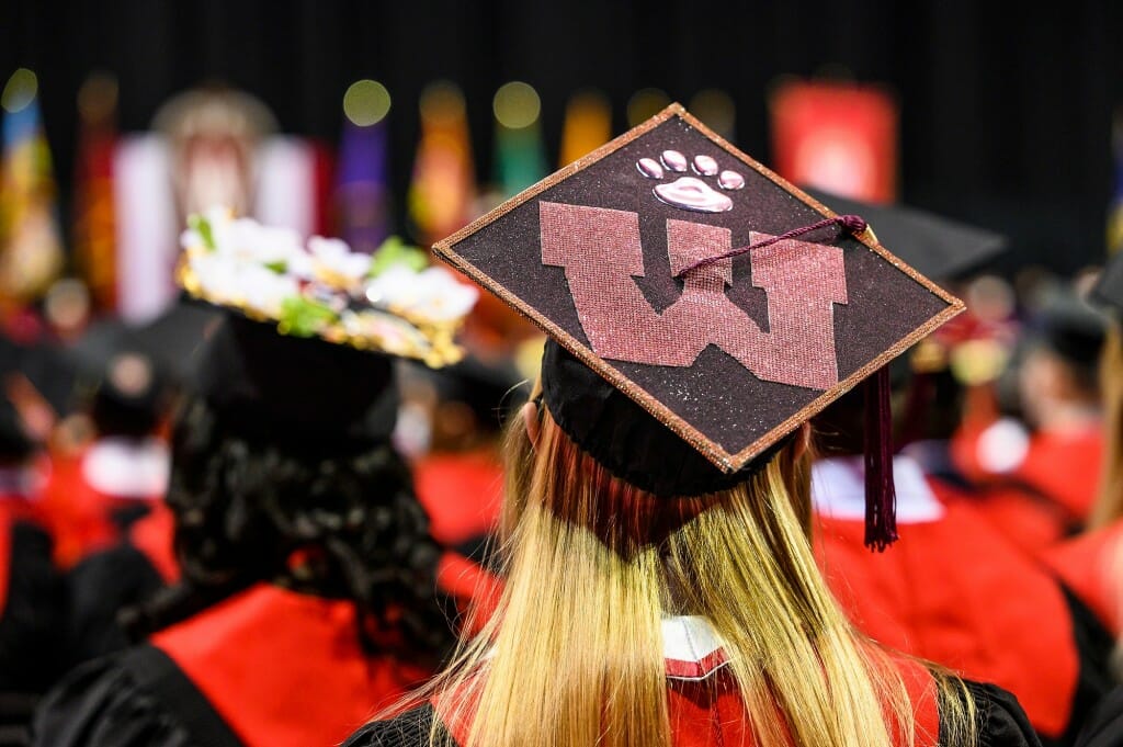照片:一顶帽子和一个纹理的威斯康辛大学的爪印。开云体育appios下载